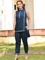 AAHELI LEILA JARI EMBROIDERED KURTI SET