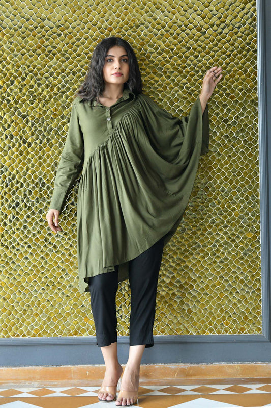 AAHELI OLIVE FALL CO-ORD SET