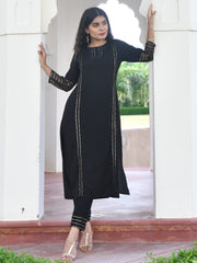 AAHELI DEJA BLACK KURTA-PANT SET