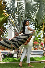 AAHELI ADIBA INDIAN RED & BLACK BLOCK PRINTED DUPATTA