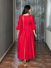 AAHELI IDHITHRI YARN DYED COTTON ANGRAKHA DRESS