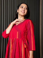 AAHELI IDHITHRI YARN DYED COTTON ANGRAKHA DRESS