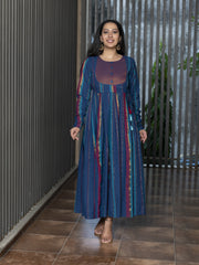 AAHELI AATREYA YARN DYED COTTON MAXI DRESS