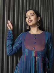 AAHELI AATREYA YARN DYED COTTON MAXI DRESS