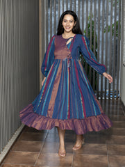 AAHELI INIMAI YARN DYED COTTON MAXI DRESS