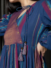 AAHELI INIMAI YARN DYED COTTON MAXI DRESS