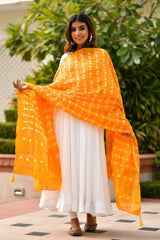 AAHELI AMBER YELLOW BANDHANI DUPATTA