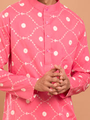 AAHELI SHARVIL PINK EMBROIDERED KURTA-PANT SET