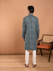 AAHELI AKSHAJ HAND BLOCK PRINTED KURTA-PANT SET
