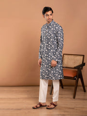 AAHELI CHETAN HAND BLOCK PRINTED KURTA-PANT SET