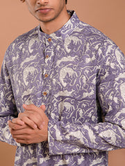 AAHELI NEER HAND BLOCK PRINTED KURTA-PANT SET