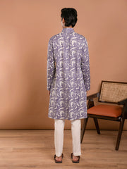 AAHELI NEER HAND BLOCK PRINTED KURTA-PANT SET