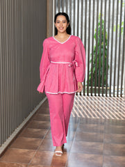 AAHELI LIRTHIKA PINK LUREX CO-ORD SET