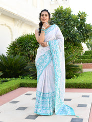 AAHELI GARGI FLORAL COTTON BATIK SAREE