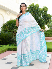AAHELI GARGI FLORAL COTTON BATIK SAREE