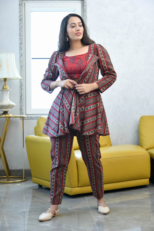 AAHELI SHANAYA TOP-PANTS & BLAZER SET