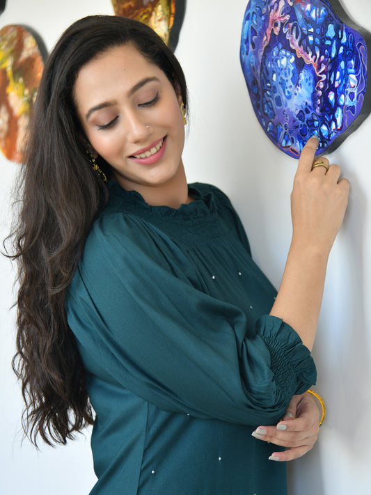 AAHELI TAAHIRA TINY-DOTS SUIT SET