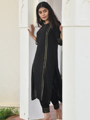 AAHELI DEJA BLACK KURTA-PANT SET