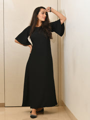 AAHELI ANSHI BLACK A-LINE DRESS