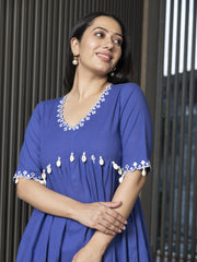 AAHELI TEERA SOLID-EMBROIDERED KURTA-PANT & DUPATTA SET