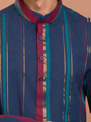 AAHELI OJAS YARN DYED COTTON KURTA-PANT SET