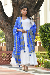 AAHELI IMPERIAL BLUE BANDHANI DUPATTA