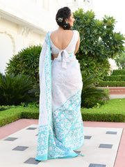 AAHELI GARGI FLORAL COTTON BATIK SAREE